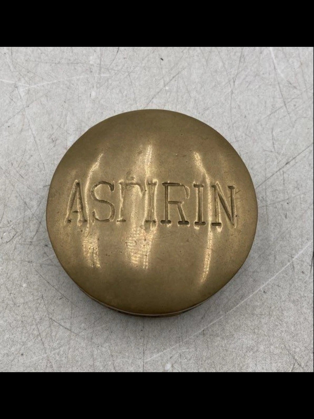 Antique Aspirin Brass Decorative Trinket Box